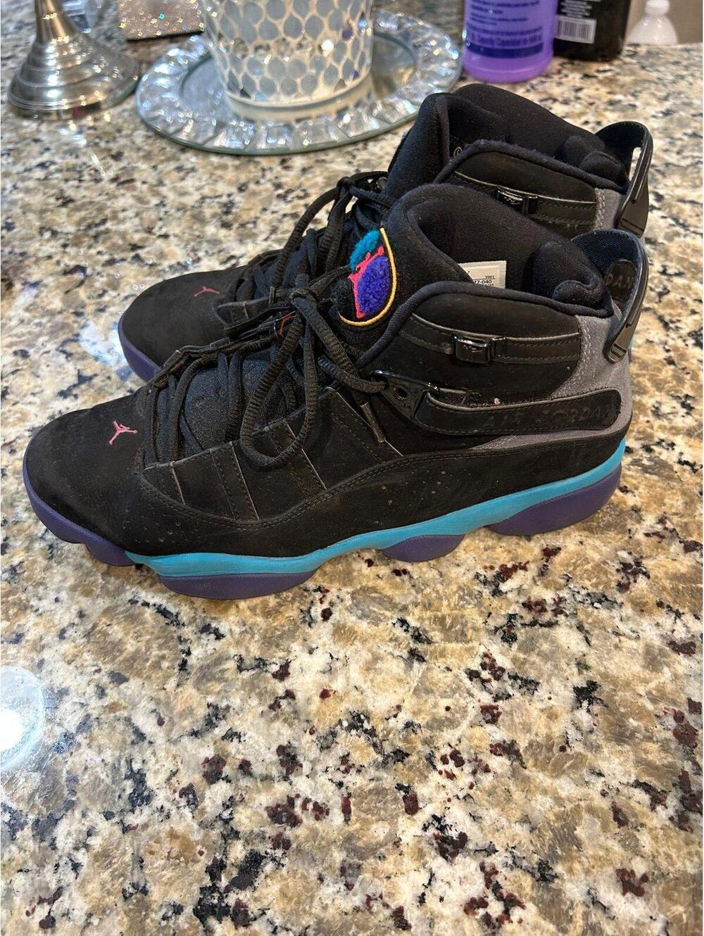 Nike Air Jordan 6 Rings 'Aqua' Black Red Flint DD5077-040 Mens Size 11